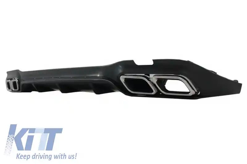Bara Fata cu Difuzor Bara Spate si Ornamente Tobe compatibil cu Mercedes E-Class W213 (2016-up) E63 Design Editie Negru-image-6055181