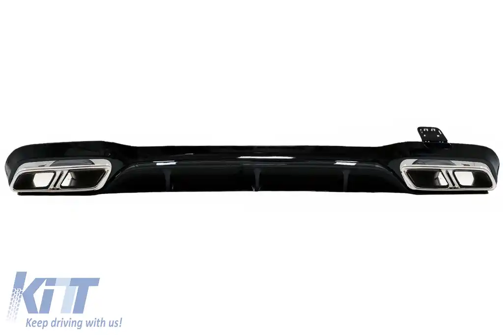 Bara Fata cu Difuzor Bara Spate si Ornamente Tobe compatibil cu Mercedes E-Class W213 (2016-up) E63s Design Editie Negru-image-6063694
