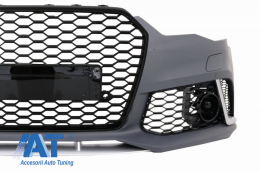 Bara Fata cu Difuzor Bara Spate si Ornamente Evacuare compatibil cu AUDI A6 4G Facelift (2015-2018) RS6 Design-image-6057052