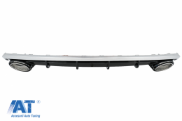 Bara Fata cu Difuzor Bara Spate si Ornamente Evacuare compatibil cu AUDI A6 4G Facelift (2015-2018) RS6 Design-image-6057059