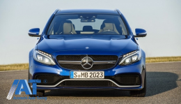 Bara Fata cu Difuzor si ornamente evacuare compatibil cu Mercedes C-Class W205 S205 (2014-2020) C63 Design-image-6078633