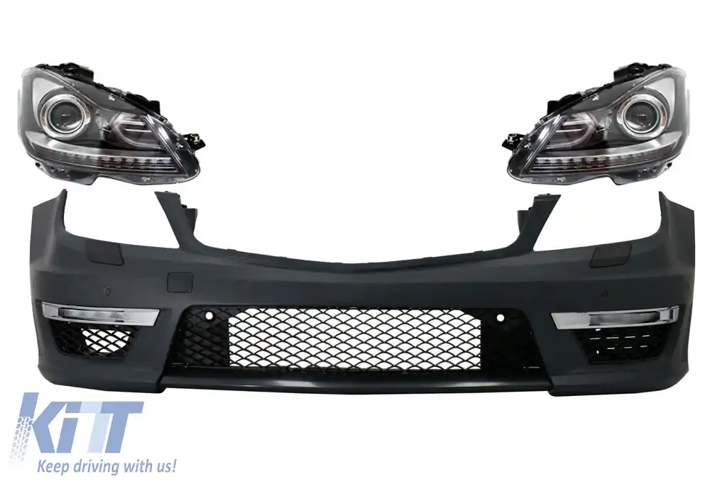 Bara Fata cu Faruri Bi-Xenon compatibil cu Mercedes C-Class W204 Facelift (2012-2014) C63 Design