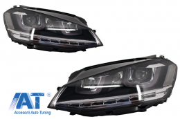 Bara Fata cu Faruri Faruri 3D LED Semnalizare Dinamica compatibil cu VW Golf VII 7 (2013-2017) R-Line Look-image-6051405