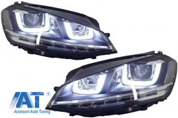 Bara Fata cu Faruri Faruri 3D LED Semnalizare Dinamica compatibil cu VW Golf VII 7 (2013-2017) R-Line Look-image-6051406