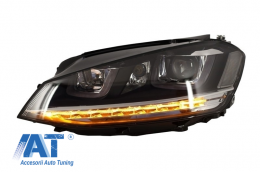 Bara Fata cu Faruri Faruri 3D LED Semnalizare Dinamica compatibil cu VW Golf VII 7 (2013-2017) R-Line Look-image-6051411