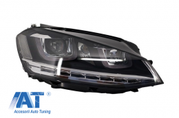 Bara Fata cu Faruri Faruri 3D LED Semnalizare Dinamica compatibil cu VW Golf VII 7 (2013-2017) R-Line Look-image-6051412