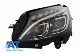 Bara Fata cu Faruri Full LED compatibil cu Mercedes C-Class W205 S205 Limo T-Model (2014-2018) C63 Design-image-6046674