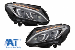 Bara Fata cu Faruri Full LED compatibil cu Mercedes C-Class W205 S205 Limo T-Model (2014-2018) C63 Design-image-6046675