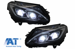 Bara Fata cu Faruri Full LED compatibil cu Mercedes C-Class W205 S205 Limo T-Model (2014-2018) C63 Design-image-6046676