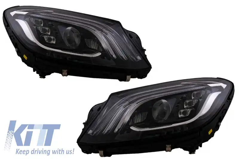 Bara Fata cu Faruri Full LED compatibil cu Mercedes S-Class W222 Facelift (2013-06.2017) S63 Design-image-6060058