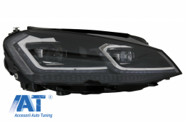 Bara Fata cu Faruri LED Bi-Xenon Look cu Semnal Dinamic compatibil cu VW Golf VII 7 (2013-2017) R-Line Look-image-6058483