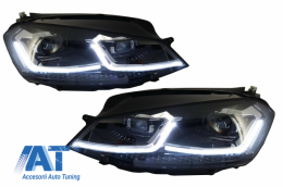 Bara Fata cu Faruri LED Bi-Xenon Look cu Semnal Dinamic compatibil cu VW Golf VII 7 (2013-2017) R-Line Look-image-6058485