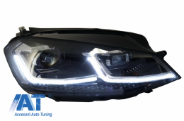 Bara Fata cu Faruri LED Bi-Xenon Look cu Semnal Dinamic compatibil cu VW Golf VII 7 (2013-2017) R-Line Look-image-6058486