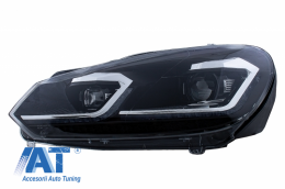 Bara Fata cu Faruri LED compatibil cu VW Golf 6 VI (2008-2013) R20 Look-image-6052982