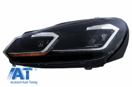Bara Fata cu Faruri LED compatibil cu VW Golf 6 VI (2008-2013) R20 Look-image-6052983