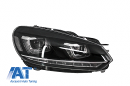 Bara Fata cu Faruri LED compatibil cu VW Golf VI 6 MK6 (2008-2013) R20 Look RHD-image-6052139