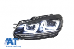 Bara Fata cu Faruri LED compatibil cu VW Golf VI 6 MK6 (2008-2013) R20 Look RHD-image-6052143