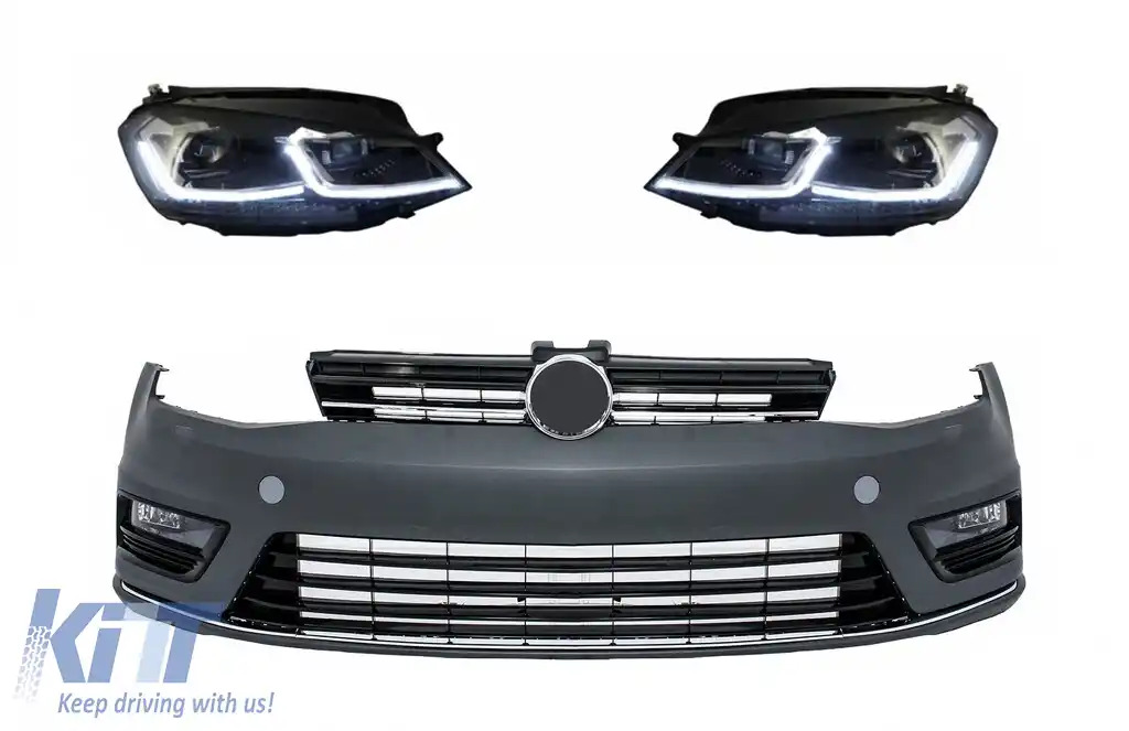 Bara Fata cu Faruri LED cu Semnal Dinamic compatibil cu VW Golf VII 7 (2013-2017) R-Line Look