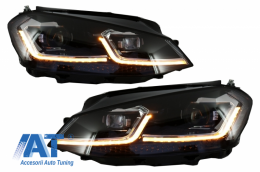 Bara Fata cu Faruri LED cu Semnal Dinamic compatibil cu VW Golf VII 7 (2013-2017) R-Line Look-image-6049847