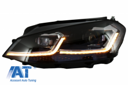 Bara Fata cu Faruri LED cu Semnal Dinamic compatibil cu VW Golf VII 7 (2013-2017) R-Line Look-image-6049849