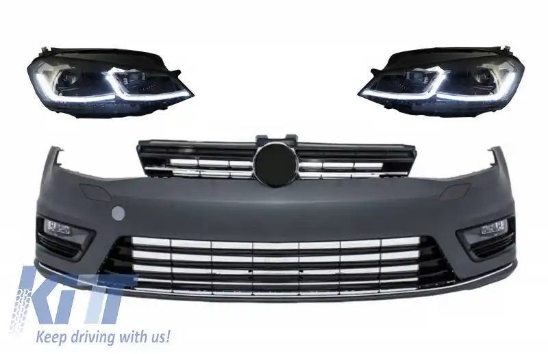 Bara Fata cu Faruri LED cu Semnal Dinamic compatibil cu VW Golf VII 7 (2013-2017) R-Line Look