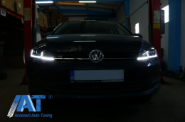 Bara Fata cu Faruri LED Semnal Dinamic compatibil cu VW Golf VII 7 (2013-2017) R-Line Look-image-6051465
