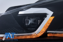 Bara Fata cu Faruri LED Semnalizare Secventiala compatibil cu VW Golf VI 6 MK6 (2008-2013) R20 Look Cu PDC-image-6052381