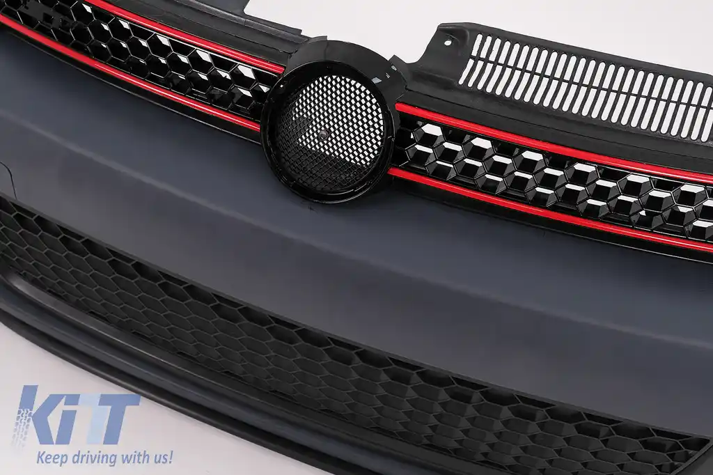 Bara Fata cu Faruri LED U Design cu Strip Rosu semnal dinamic compatibil cu VW Golf VI 6 (2008-2013) GTI Look-image-6023266