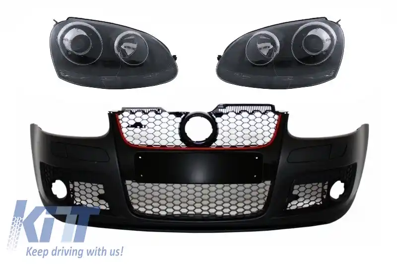 Bara Fata cu Faruri Negre compatibil cu VW Golf 5 V Mk5 (2003-2007) Jetta (2005-2010) GTI Design