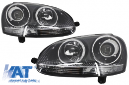 Bara Fata cu Faruri RHD compatibil cu VW Golf 5 V Mk5 (2003-2007) Jetta (2005-2010) GTI Design-image-6043298