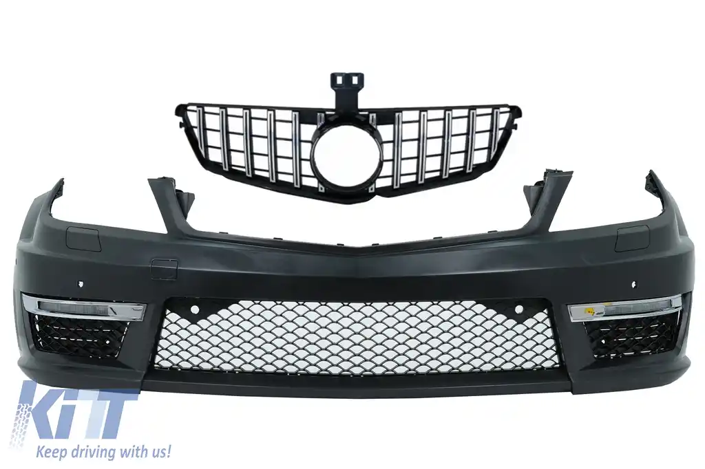 Bara Fata cu Grila Centrala compatibil cu Mercedes C-class W204 Facelift (2012-up) C63 Design