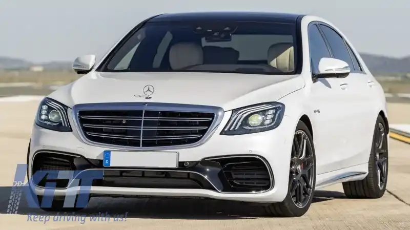Bara Fata cu Grila Centrala Crom compatibil cu Mercedes S-Class W222 Facelift (2017-up) S63 Design-image-6054979