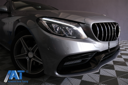 Bara Fata cu Grila Crom compatibil cu Mercedes C-Class W205 S205 A205 C205 (2014-2018) C63 Design-image-6086085