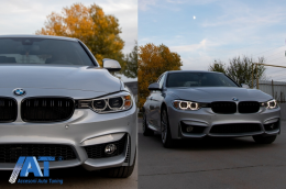 Bara Fata cu Grile Centrale Duble compatibil cu BMW Seria 3 F30 F31 Non LCI & LCI (2011-2018) M3 Sport EVO Design-image-6055283