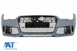 Bara Fata cu Grile compatibil cu Audi A7 4G Facelift (2015-2018) si Difuzor Bara Spate cu Ornamente Evacuare RS7 Design-image-6049545
