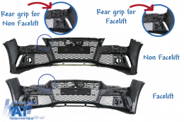 Bara Fata cu Grile compatibil cu Audi A7 4G Facelift (2015-2018) si Difuzor Bara Spate cu Ornamente Evacuare RS7 Design-image-6049549