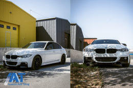 Bara Fata cu Proiectoare Ceata si Prelungire bara fata compatibil cu BMW Seria 3 F30 F31 Sedan Touring (2011-2019) M-Performance Design-image-6070105