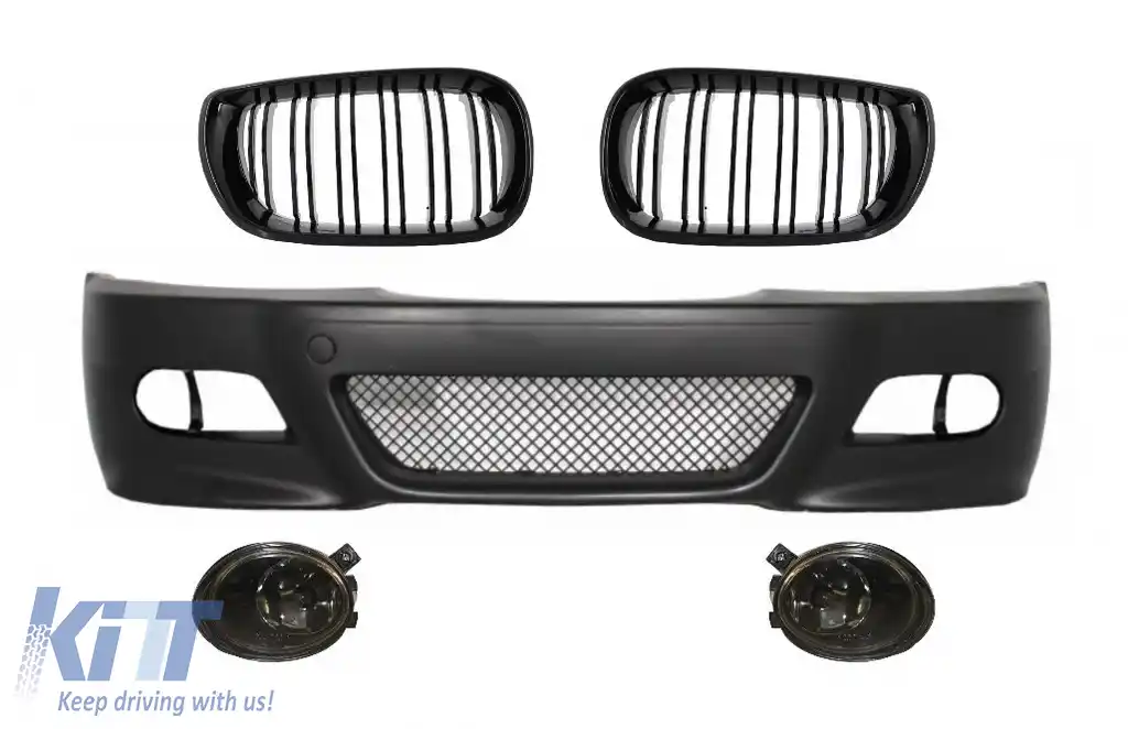 image-31-Bara Fata cu Proiectoare Lumini de Ceata si Grile Centrale compatibil cu BMW 3 Series Coupe Cabrio Sedan Estate E46 (1998-2004) M3 Design