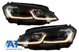 Bara Fata cu RHD Faruri LED Semnal Dinamic compatibil cu VW Golf VII 7 (2013-2017) R-Line Look-image-6058470