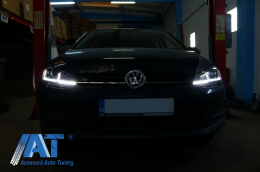 Bara Fata cu RHD Faruri LED Semnal Dinamic compatibil cu VW Golf VII 7 (2013-2017) R-Line Look-image-6058472