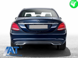 Bara fata & Difuzor cu Ornamente Evacuare Crom compatibil cu Mercedes C-Class W205 S205 (2014-2018) C63 Design pentru Bara Standard-image-6068402