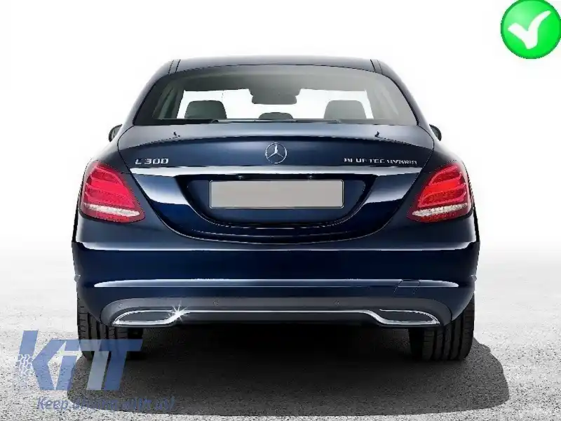 Bara Fata & Difuzor cu Ornamente Evacuare Mercedes C-Class W205 S205 (2014-2018) C63 Design-image-6068359