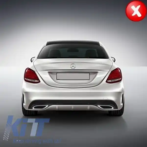 Bara Fata & Difuzor cu Ornamente Evacuare Mercedes C-Class W205 S205 (2014-2018) C63 Design-image-6068360