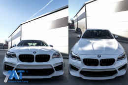 Bara Fata Echipata cu Grile Centrale compatibila cu BMW Seria 5 F10 F11 (2011-2017) M5 G30 Design-image-6069932