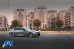 Bara Fata Echipata cu Grile Centrale compatibila cu BMW Seria 5 F10 F11 (2011-2017) M5 G30 Design-image-6085996