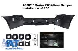 Bara Fata fara Proiectoare Ceata si Bara Spate PDC compatibil cu BMW Seria 5 E60 (2003-2010) M-Technik Design-image-6027065