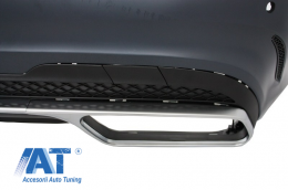 Bara Fata si Bara Spate cu Ornamente Tobe compatibil cu MERCEDES W212 E-Class Facelift (2013-2016) E63 Design Negru Lucios-image-6053560