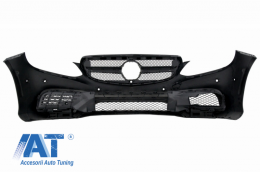 Bara fata si Difuzor Bara Spate compatibil cu Mercedes E-Class W212 S212 (2013-2016) cu Ornamente Evacuare Negre-image-6053516