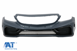 Bara Fata si Prelungire Lip Carbon Real compatibil cu Mercedes C-Class W205 Limo Coupe Station Wagon Cabiolet (2014-2019) Fara Grila Centrala-image-6069648