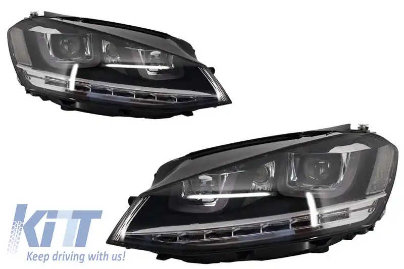 Bara Fata  compatibil cu VW Golf VII 7 (2013-2017) Rline Look cu Faruri 3D LED cu Semnalizare Dinamica-image-6017967